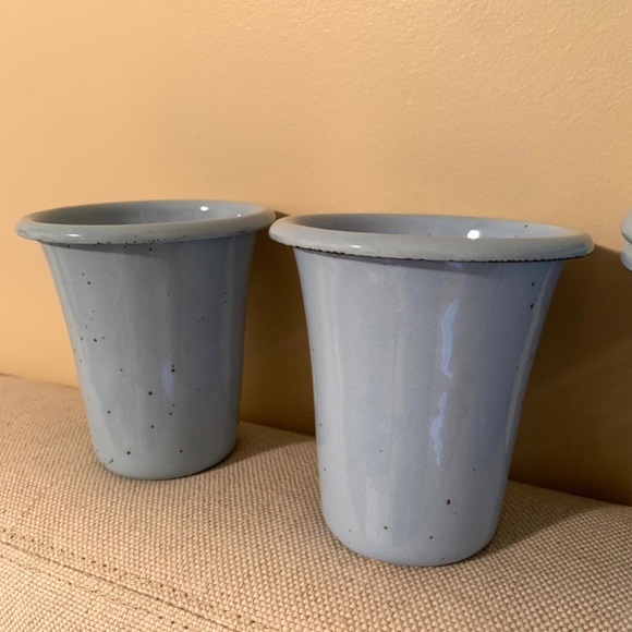 Martha Stewart NEW 4 Piece Speckle Enamel Bathroom Accessory Set Periwinkle Blue - Picture 8 of 12